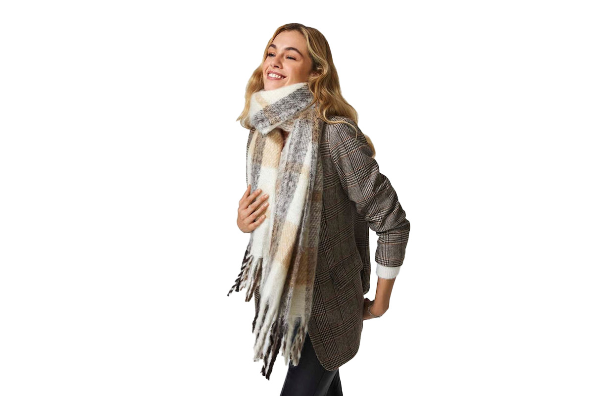 Only Winie Check Scarf Acc Κασκόλ (15272330 BLACK) Καφέ